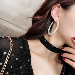 Pearl Hoops Earrings